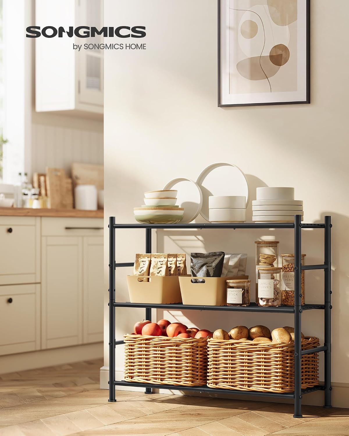image:imageSONGMICS 3Tier Storage Shelf Steel Wire Organizer Rack3Tier