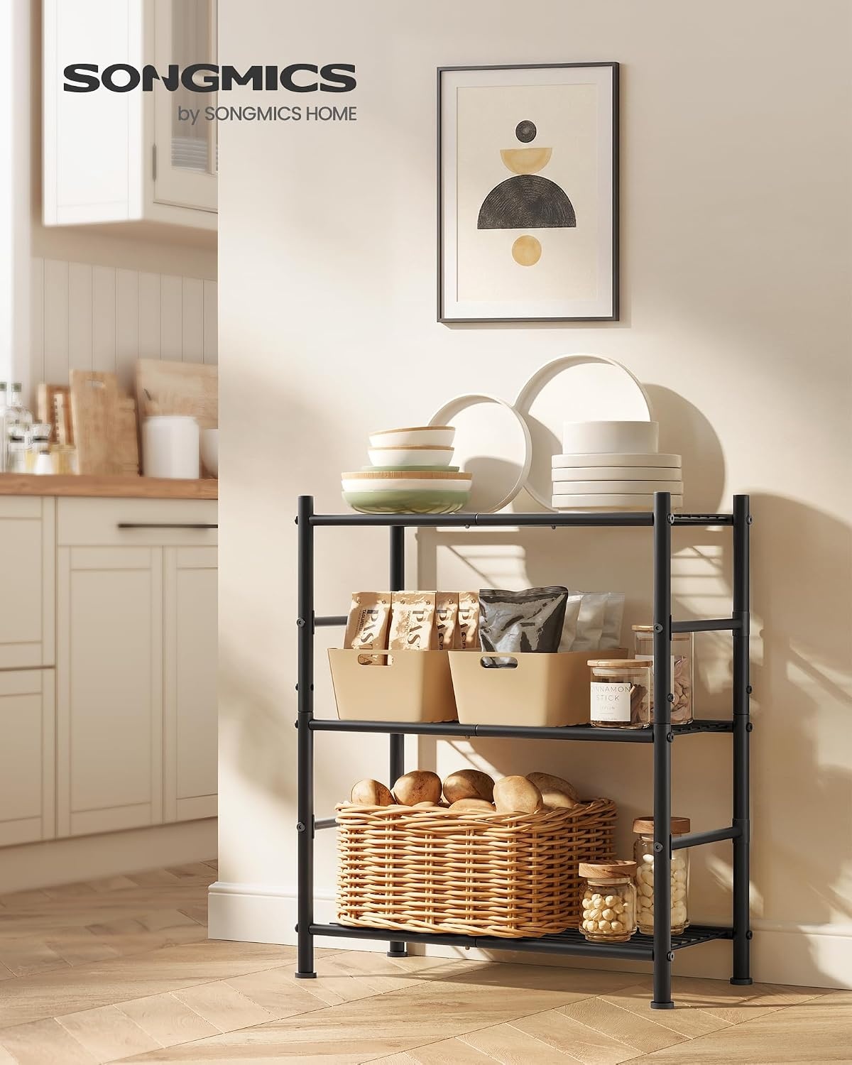 image:imageSONGMICS 3Tier Storage Shelf Steel Wire Organizer Rack3Tier