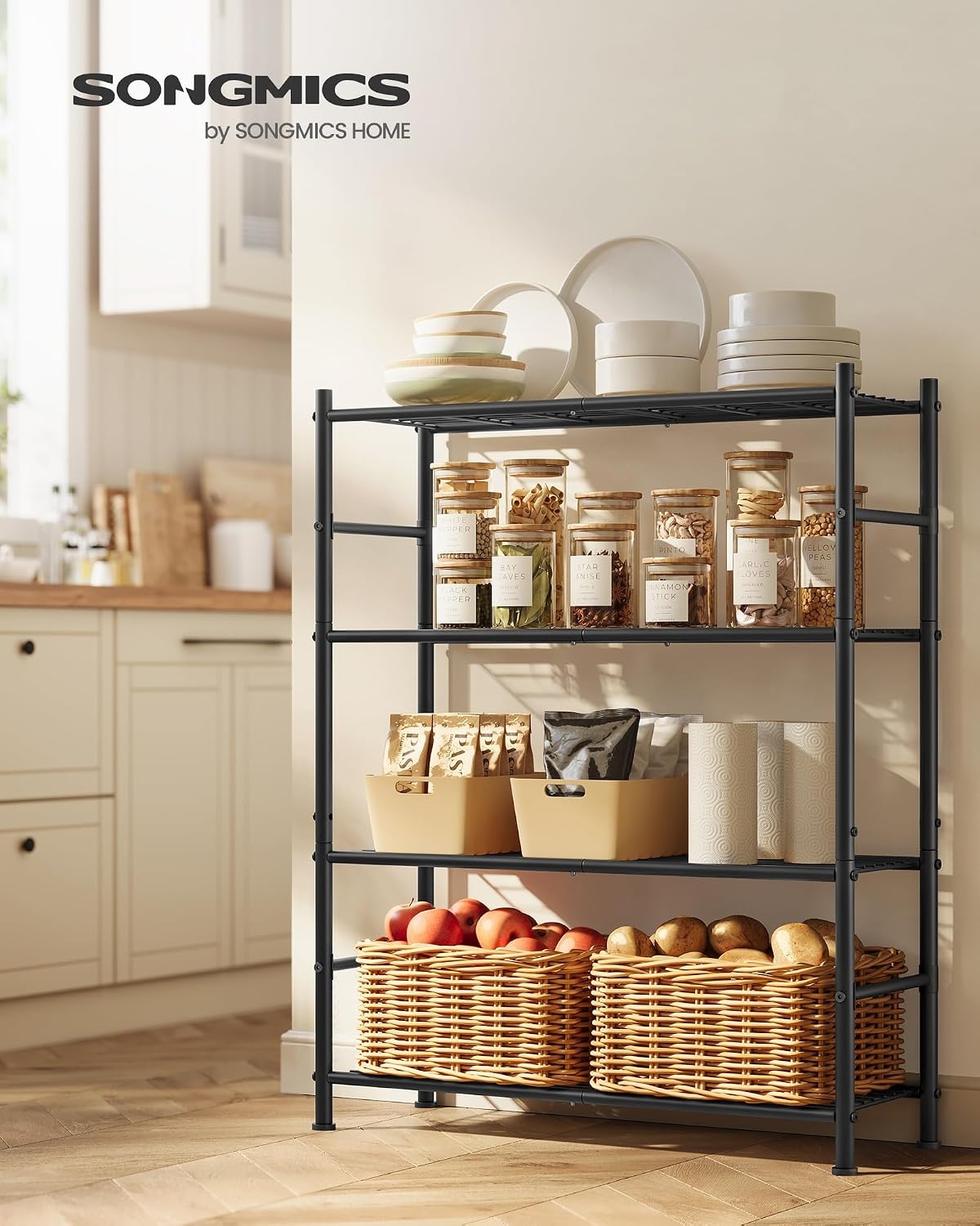 image:imageSONGMICS 3Tier Storage Shelf Steel Wire Organizer Rack4Tier