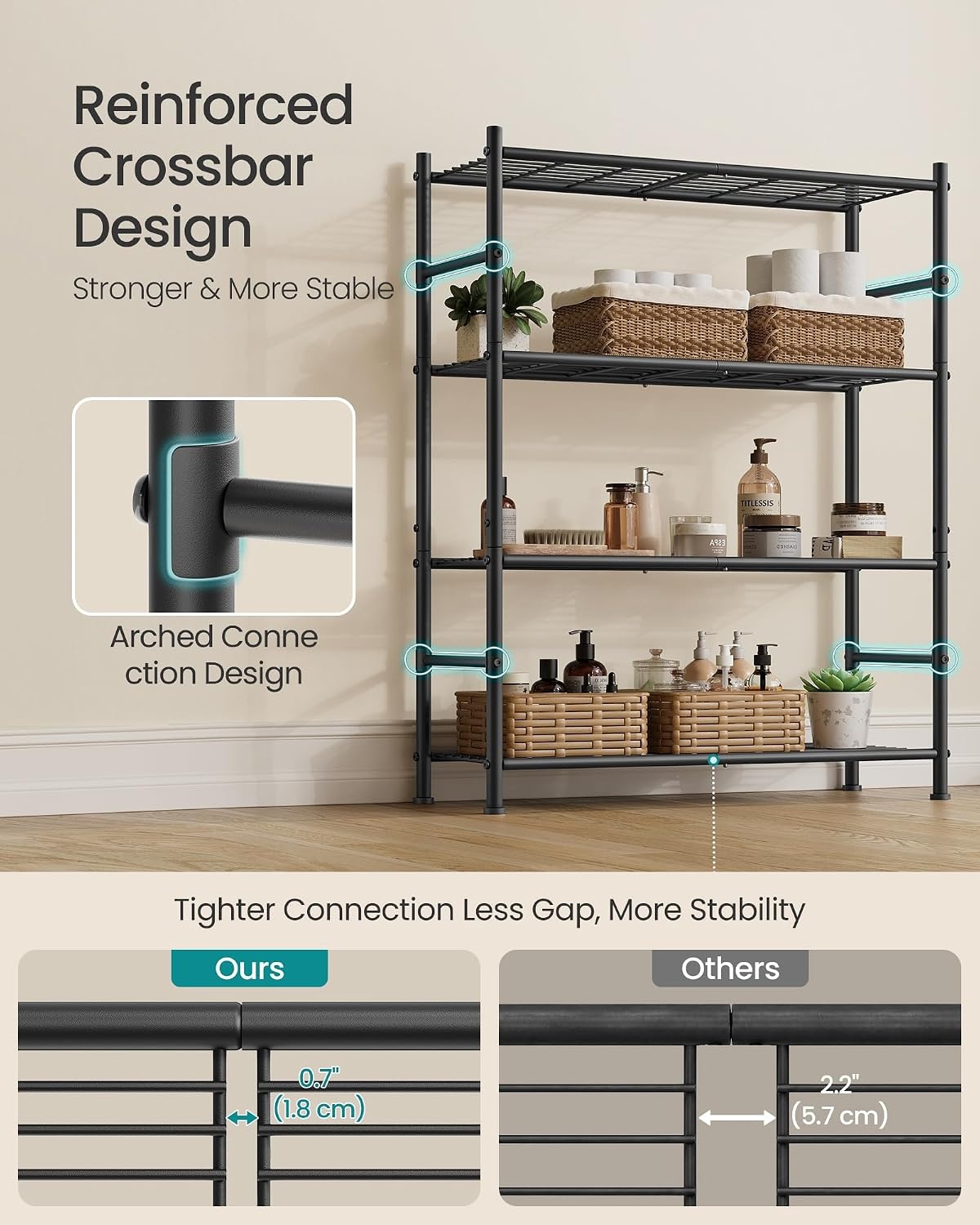 image:imageSONGMICS 3Tier Storage Shelf Steel Wire Organizer Rack4Tier