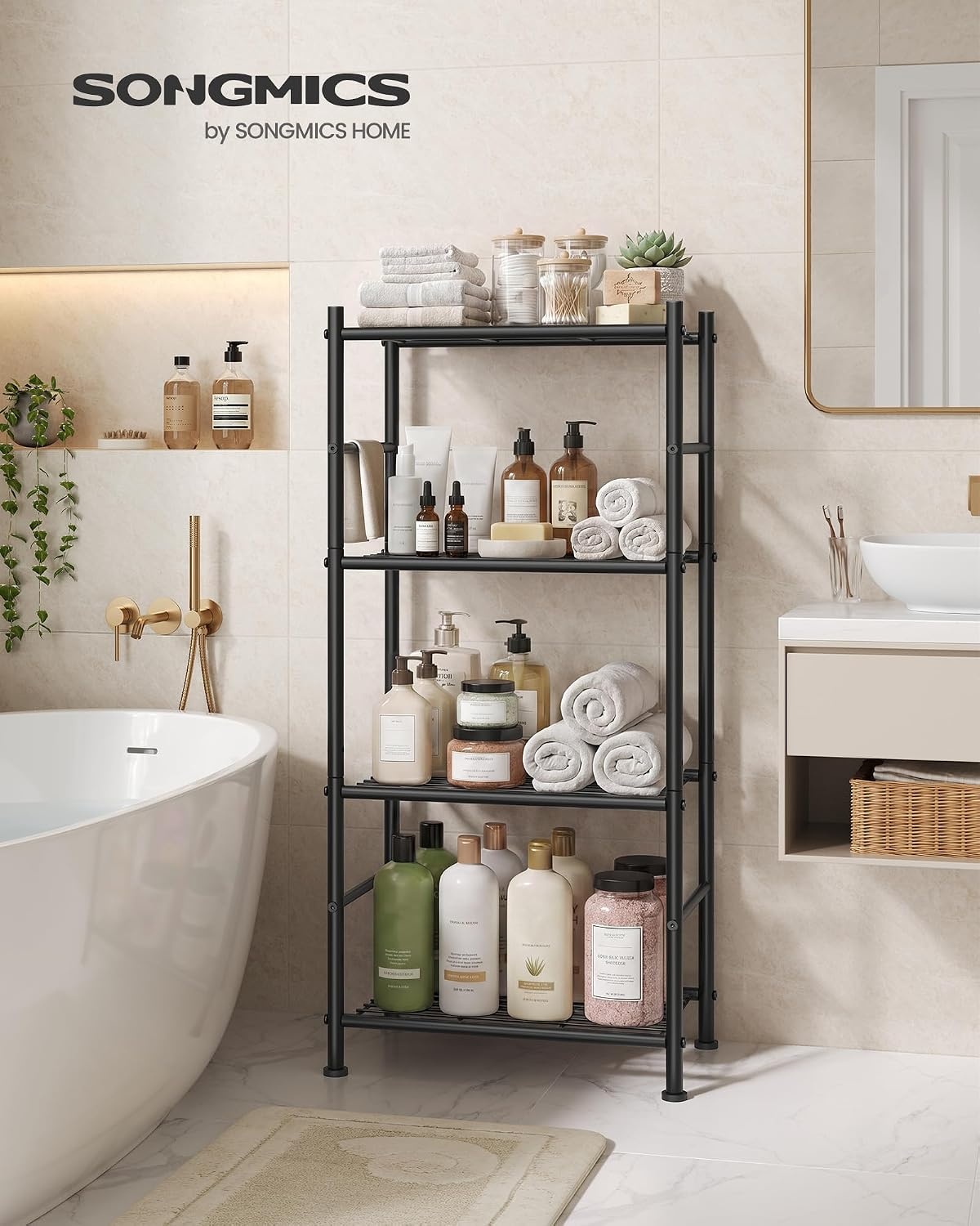 image:imageSONGMICS 3Tier Storage Shelf Steel Wire Organizer Rack4Tier