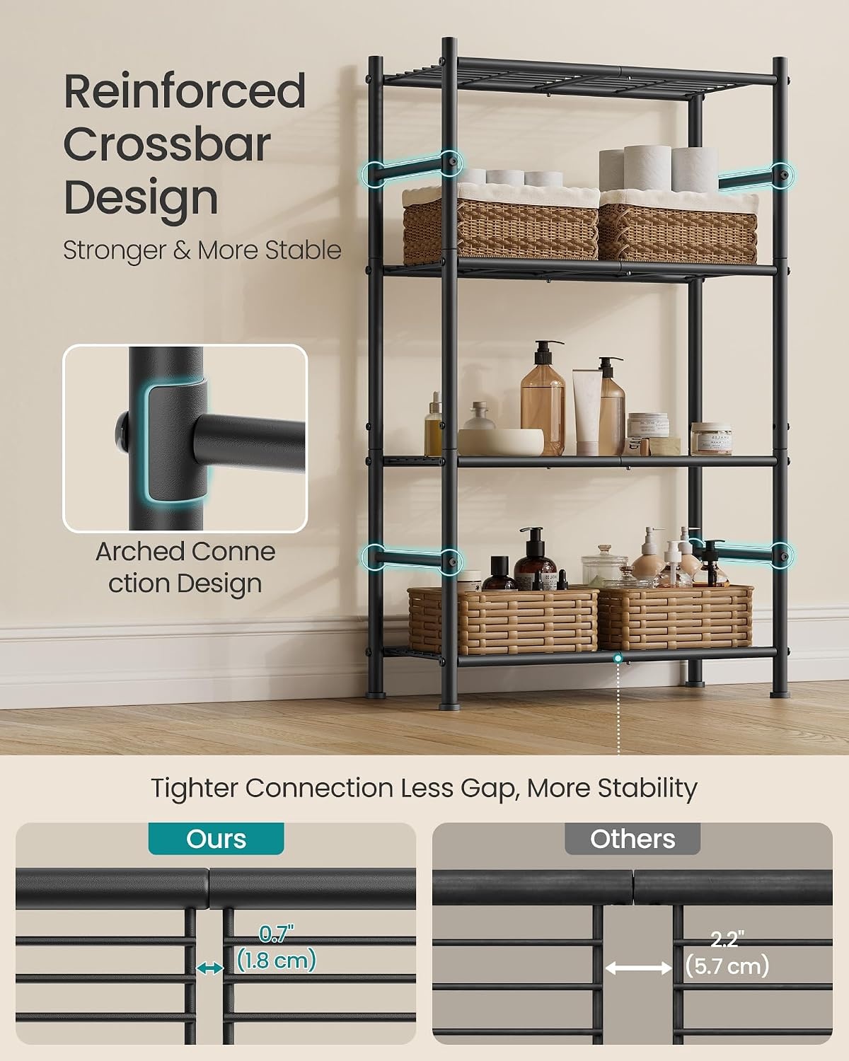 image:imageSONGMICS 3Tier Storage Shelf Steel Wire Organizer Rack4Tier