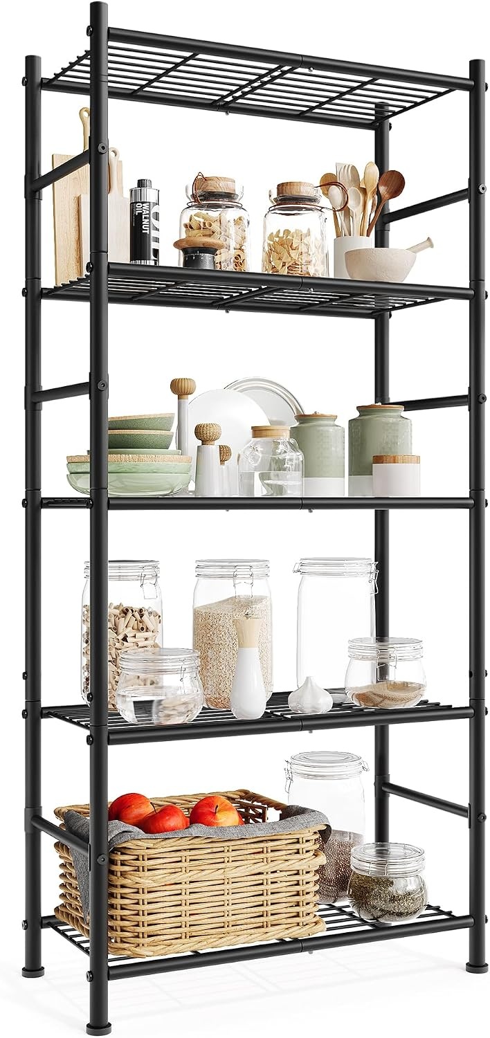 image:imageSONGMICS 3Tier Storage Shelf Steel Wire Organizer Rack5Tier