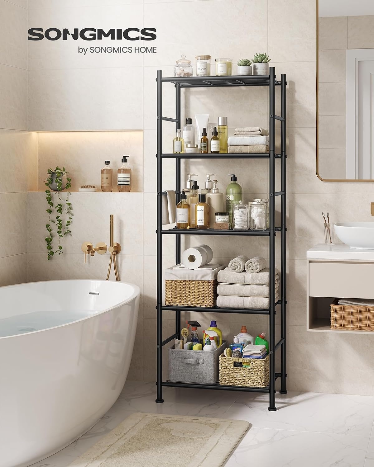 image:imageSONGMICS 3Tier Storage Shelf Steel Wire Organizer Rack5Tier