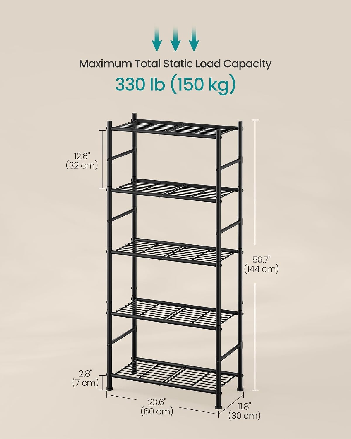 image:imageSONGMICS 3Tier Storage Shelf Steel Wire Organizer Rack5Tier