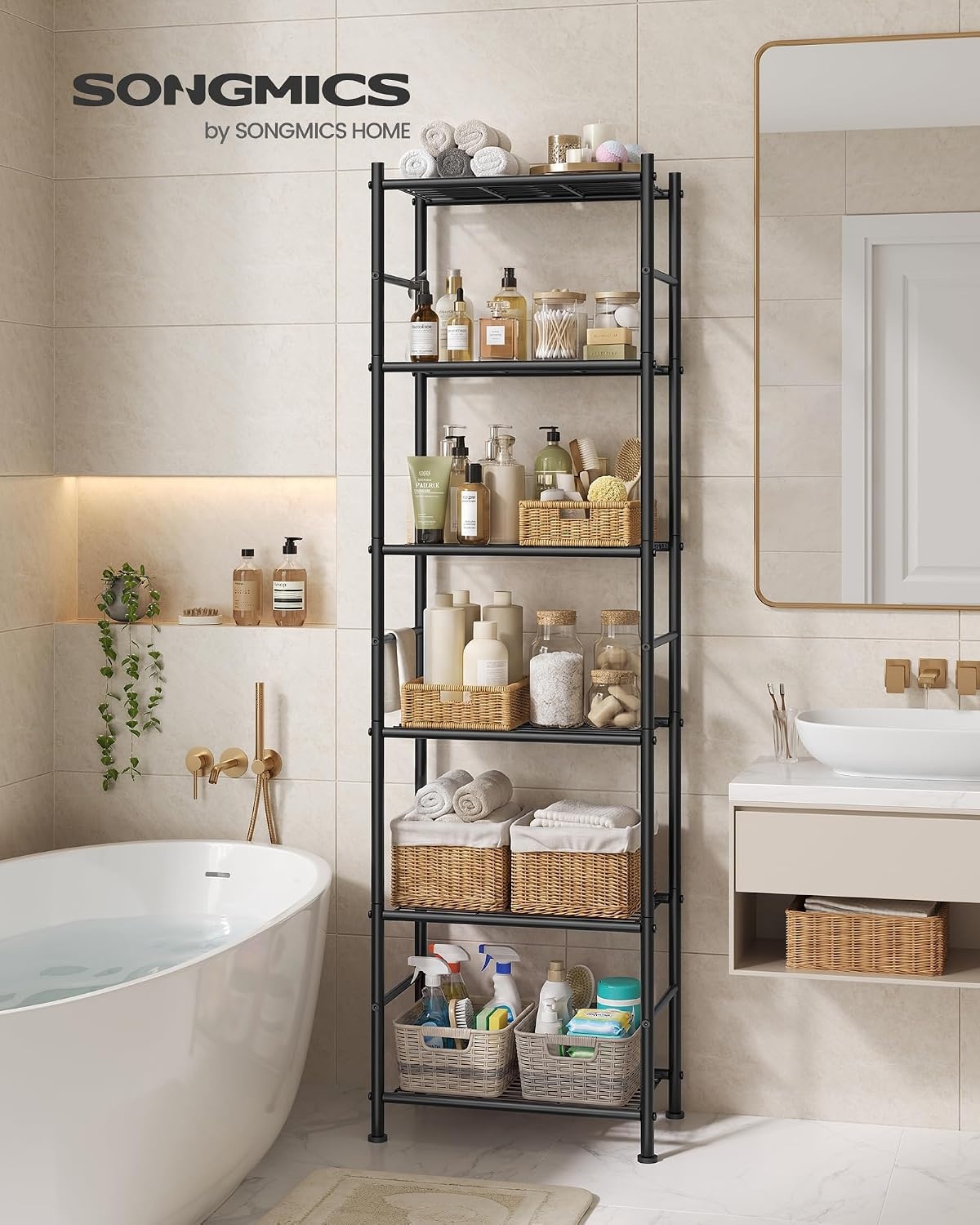 image:imageSONGMICS 3Tier Storage Shelf Steel Wire Organizer Rack6Tier