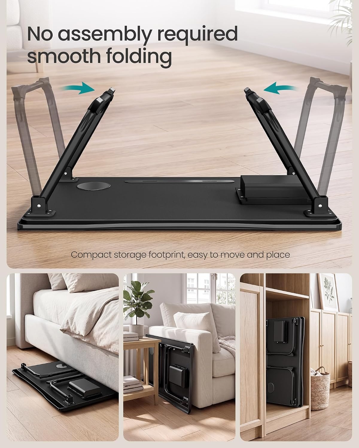 image:imageSONGMICS Foldable Lap Desk Portable Bed Desk Table Tray wCup Holder TrayBlack