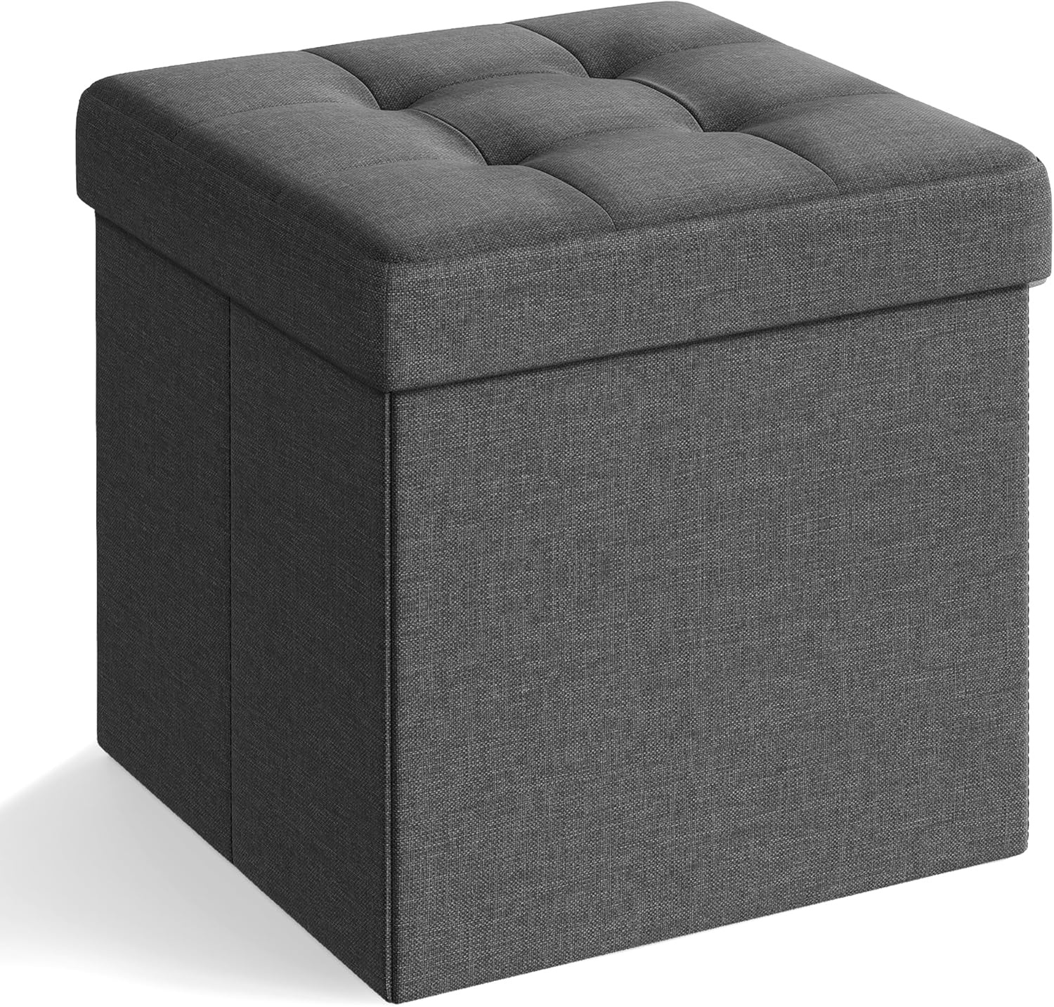 image:imageSONGMICS Small Folding Storage Ottoman 118 x 118 x 118 inDark Gray