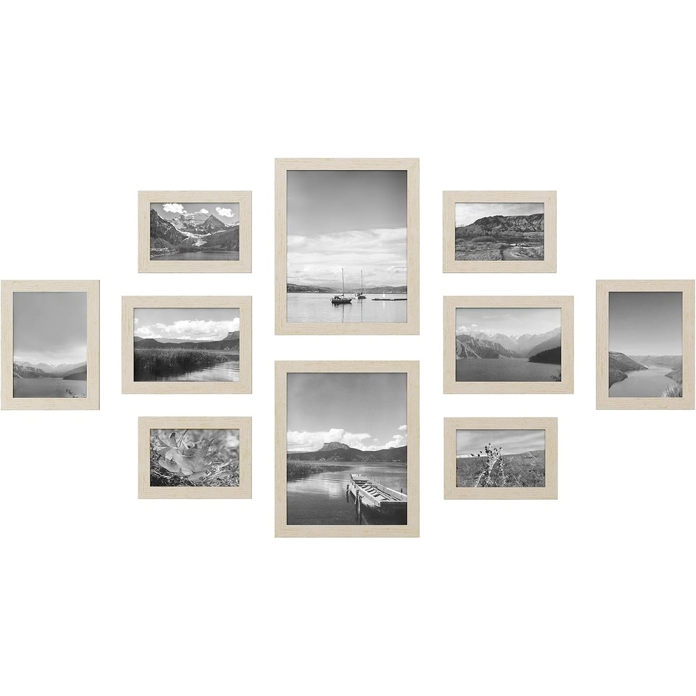 image:imageSONGMICS 10Piece Picture Frame Set Photo Frame CollageNatural Wood