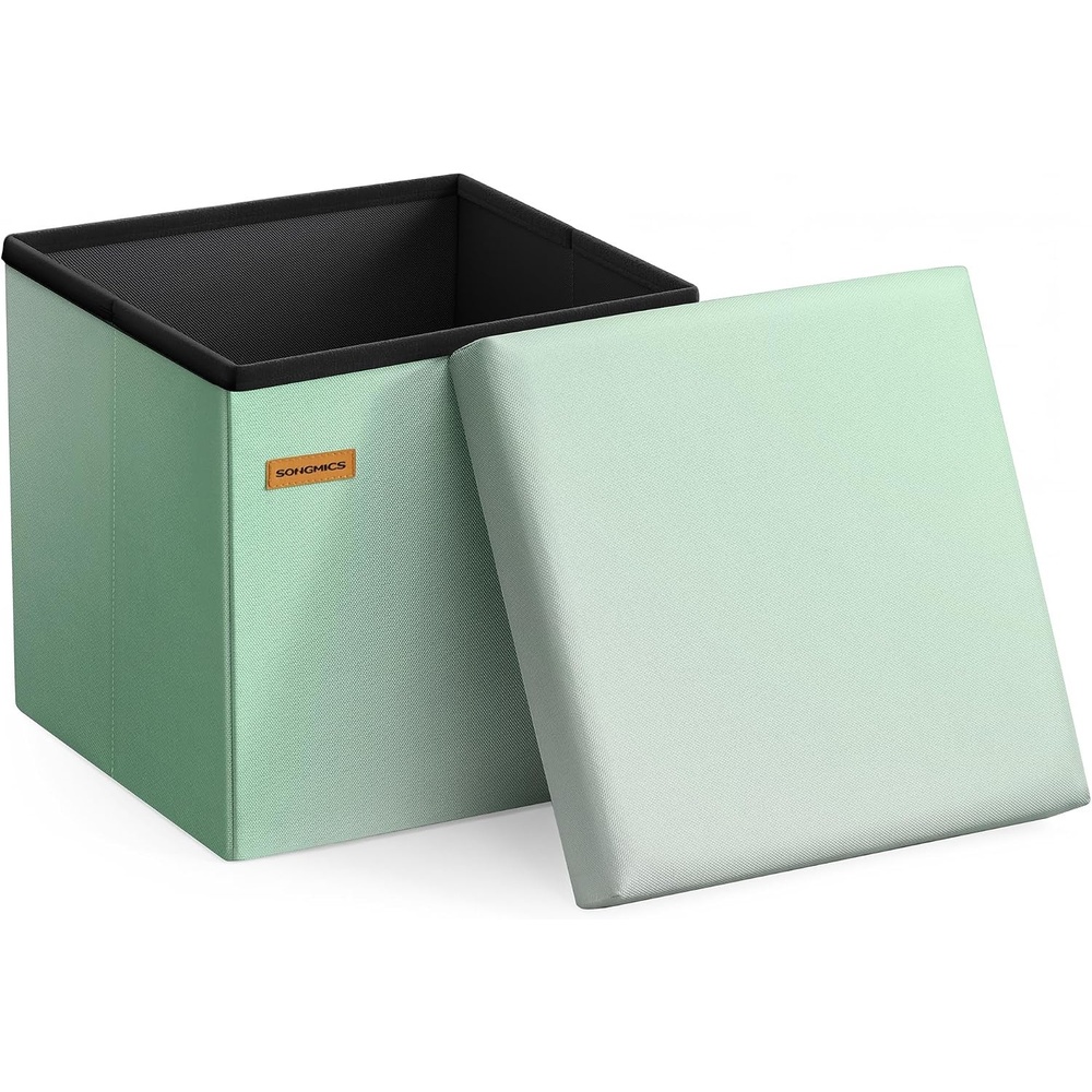 image:imageSONGMICS Small Folding Storage Ottoman 118 x 118 x 118 inBluegreen Ombre