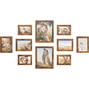 SONGMICS 10-Piece Picture Frame Set, Photo Frame Collage(Rustic Brown)