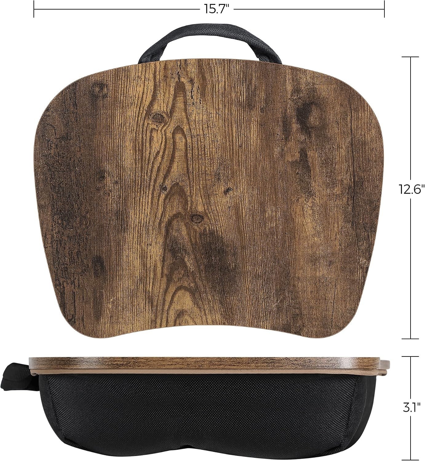 image:imageSONGMICS Laptop Lap Desk with Cushion Black PVC Leather Fits 156 LaptopRustic Brown