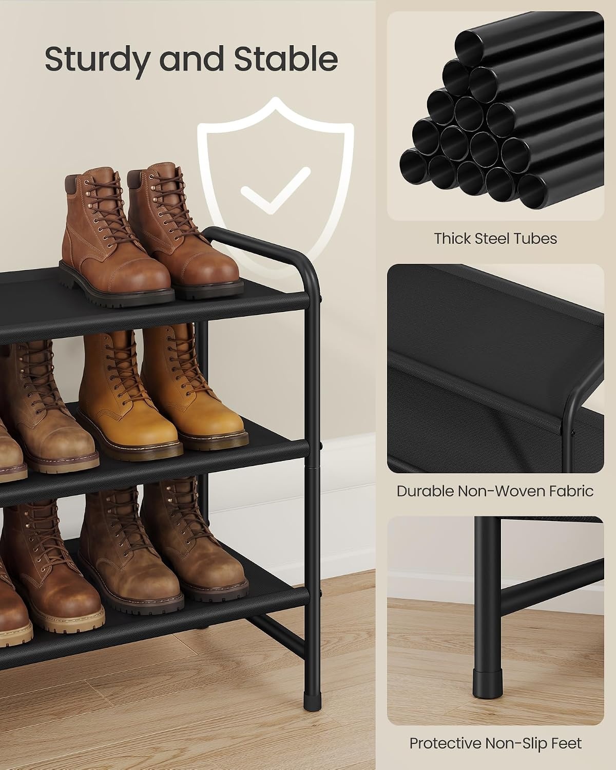 image:imageSONGMICS Long Shoe Rack 2Tier Shoe Organizer Holds up to 15 Pairs3 Tiers