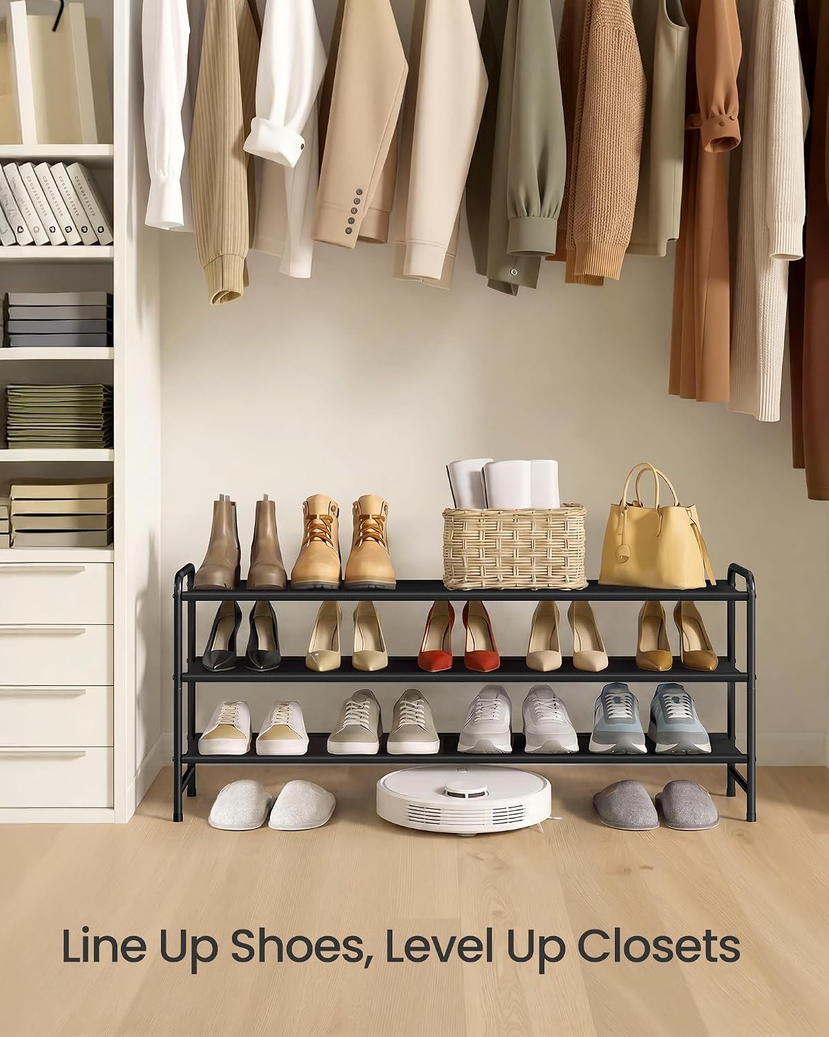 image:imageSONGMICS Long Shoe Rack 2Tier Shoe Organizer Holds up to 15 Pairs3 Tiers