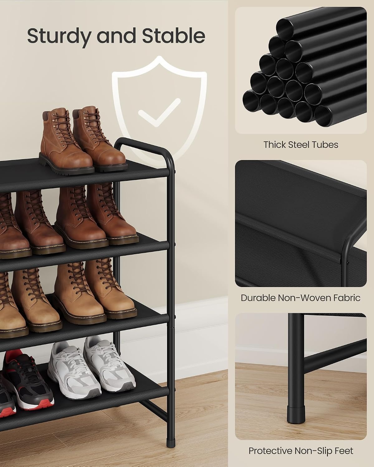 image:imageSONGMICS Long Shoe Rack 2Tier Shoe Organizer Holds up to 15 Pairs4 Tiers