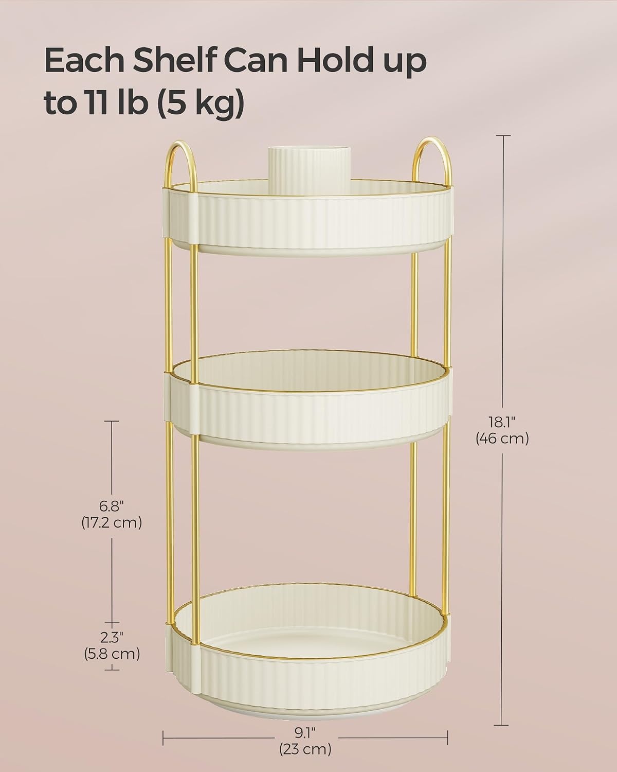 image:imageSONGMICS Makeup Organizer Cosmetic Display Case with 2 DrawersCloud White