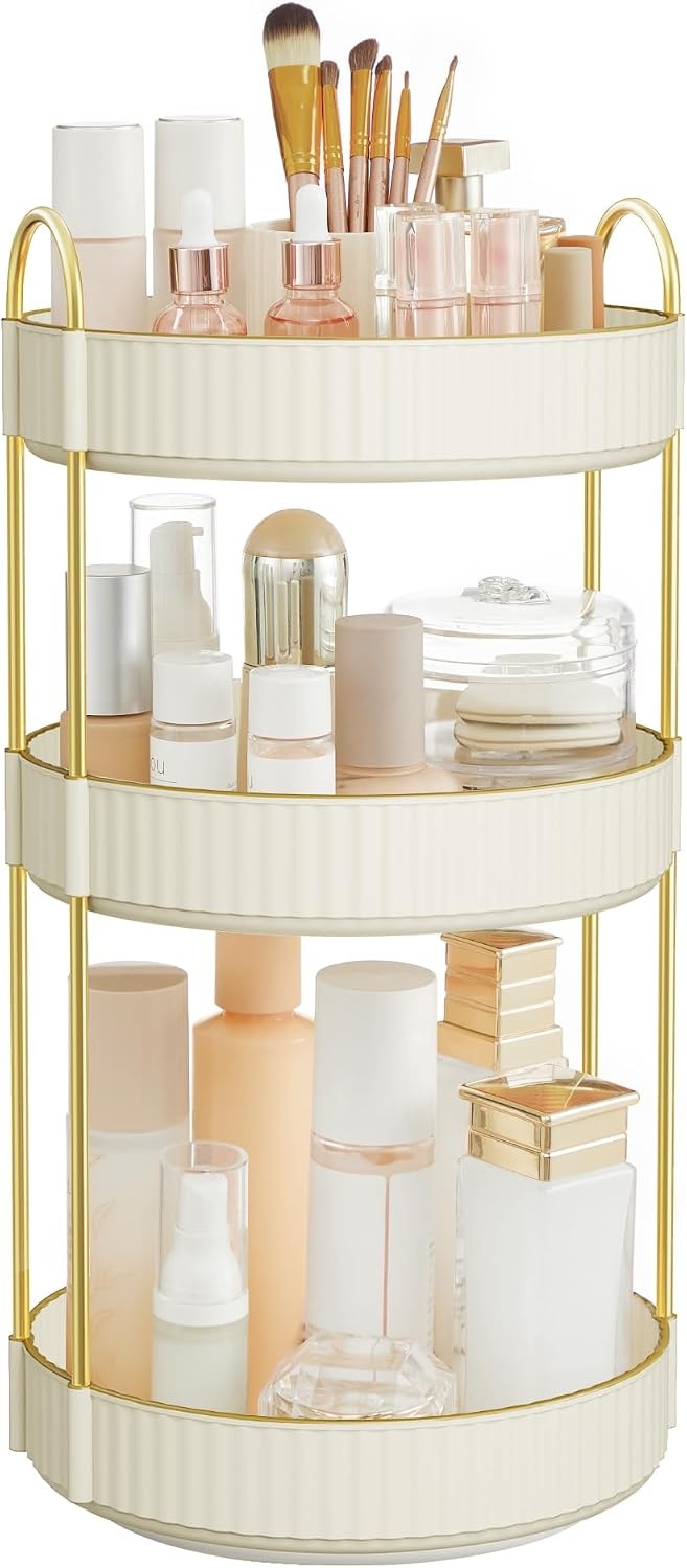 image:imageSONGMICS Makeup Organizer Cosmetic Display Case with 2 DrawersCloud White