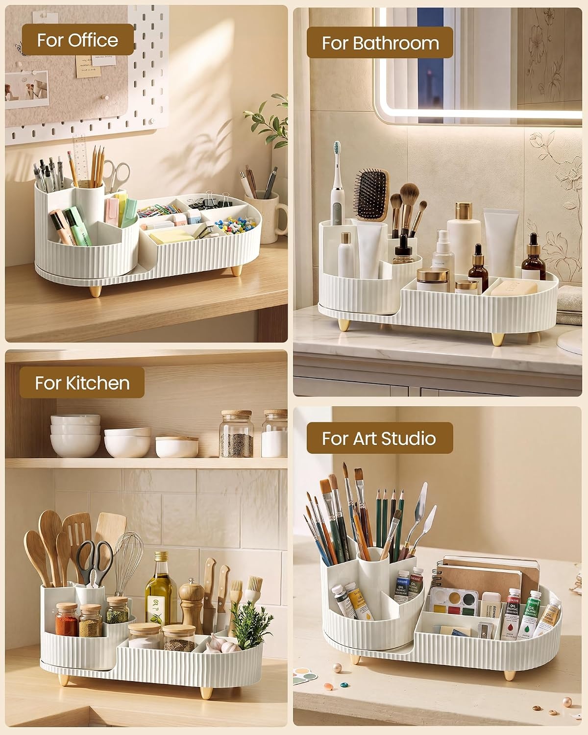image:imageSONGMICS Makeup Organizer Cosmetic Display Case with 2 DrawersCloud White