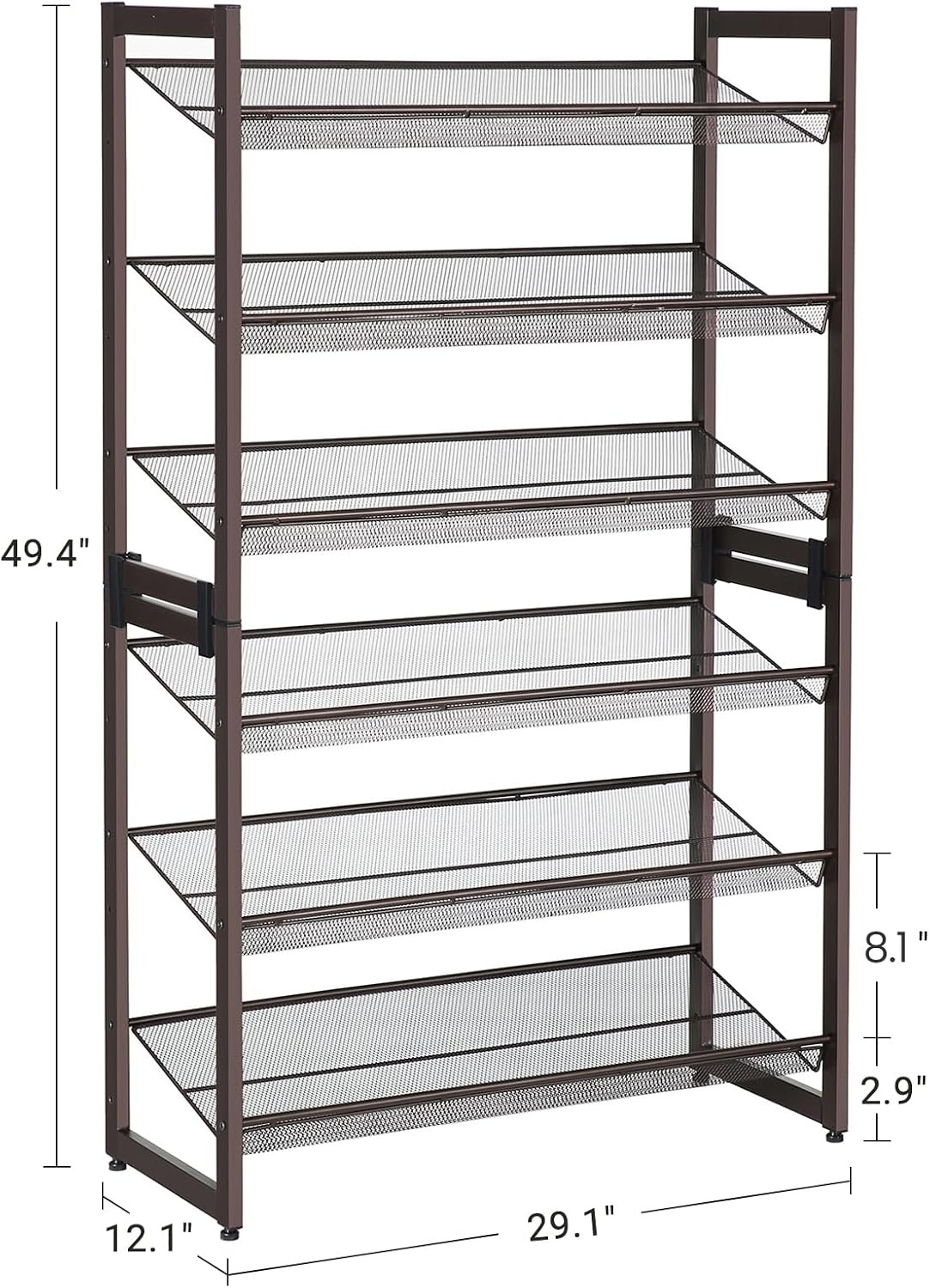 image:imageSONGMICS Metal Shoe Rack 10Tier Shoe Organizer Holds 5060 PairsBronze