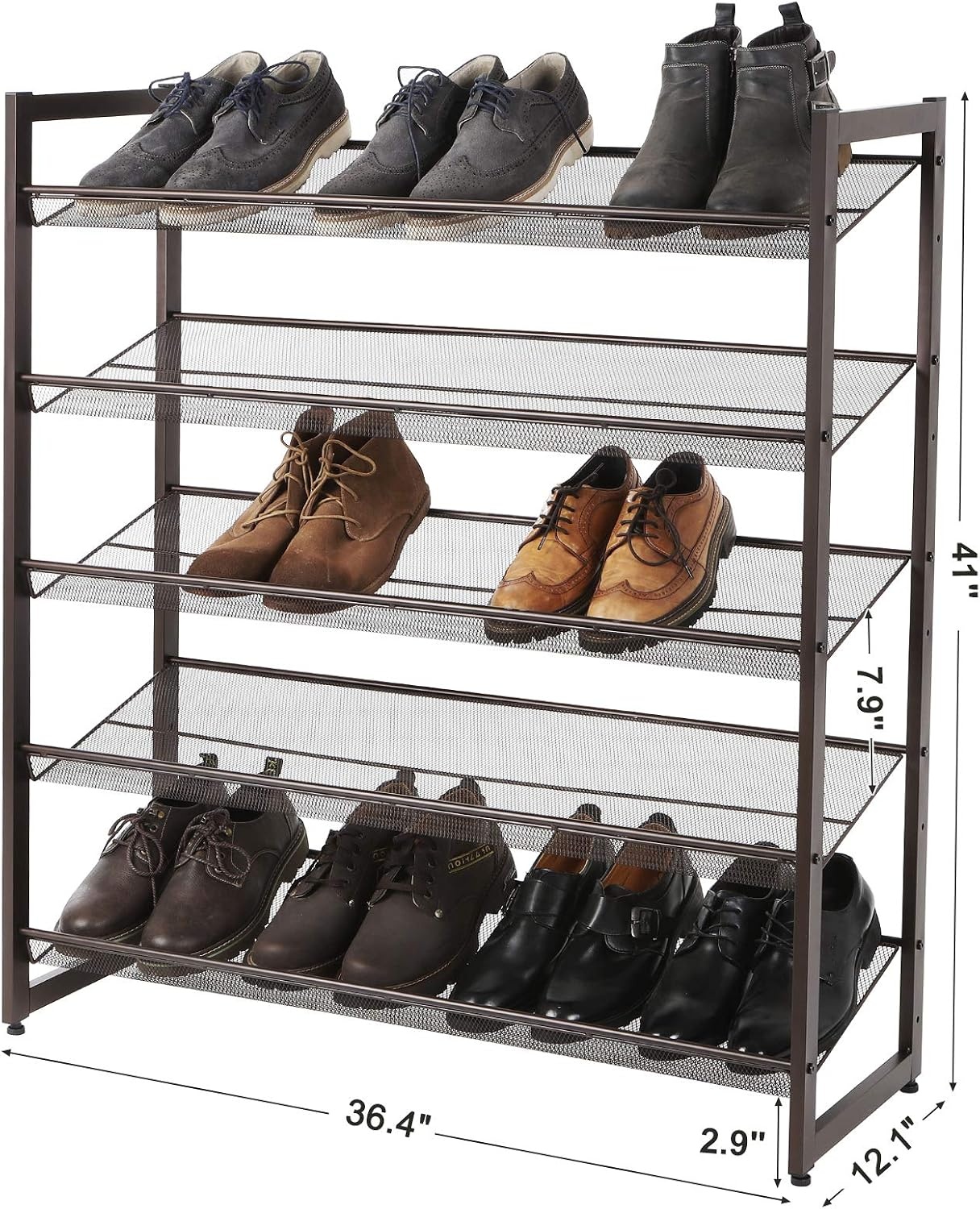 image:imageSONGMICS Metal Shoe Rack 10Tier Shoe Organizer Holds 5060 PairsBronze