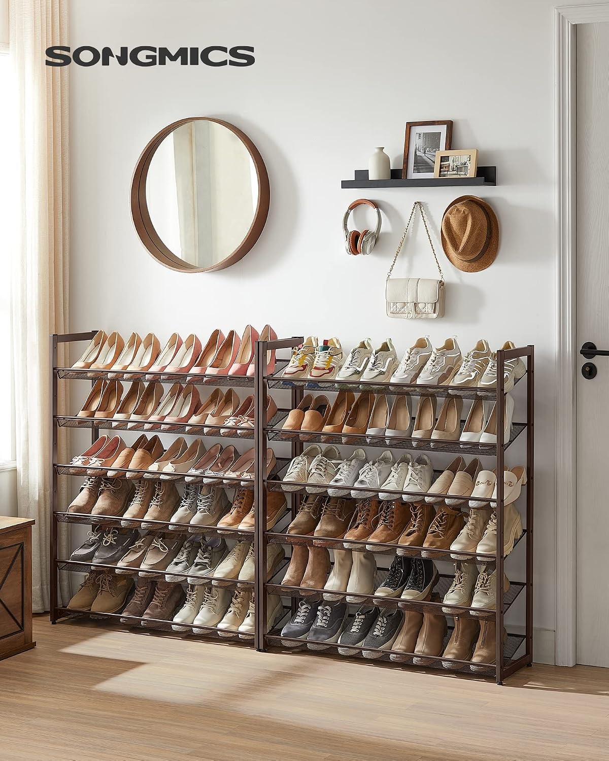 image:imageSONGMICS Metal Shoe Rack 10Tier Shoe Organizer Holds 5060 PairsBronze