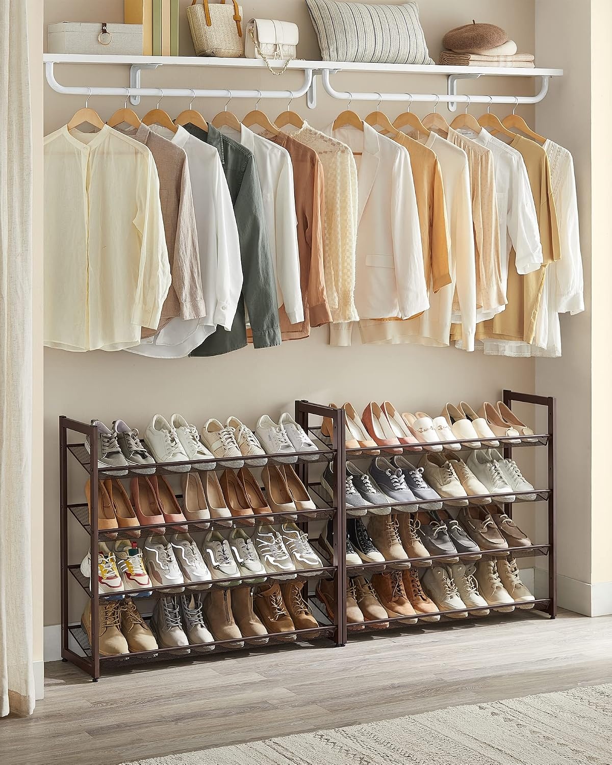 image:imageSONGMICS Metal Shoe Rack 10Tier Shoe Organizer Holds 5060 PairsBronze