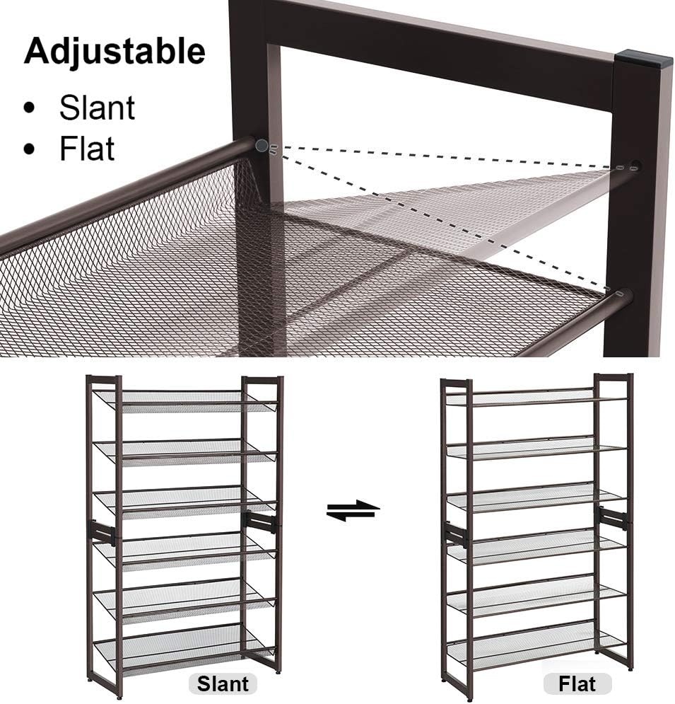 image:imageSONGMICS Metal Shoe Rack 10Tier Shoe Organizer Holds 5060 PairsBronze