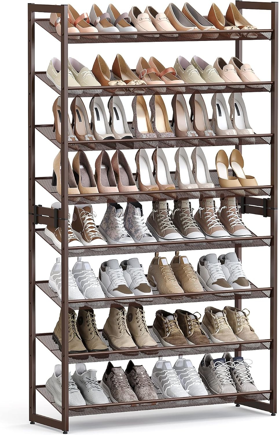 image:imageSONGMICS Metal Shoe Rack 10Tier Shoe Organizer Holds 5060 PairsBronze