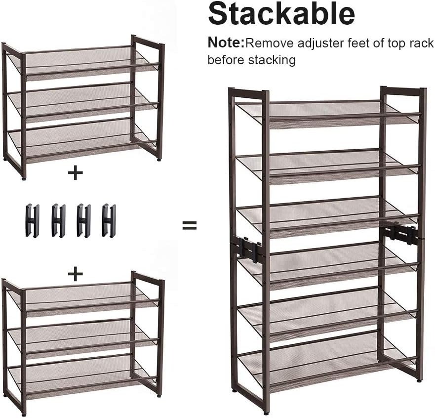 image:imageSONGMICS Metal Shoe Rack 10Tier Shoe Organizer Holds 5060 PairsBronze