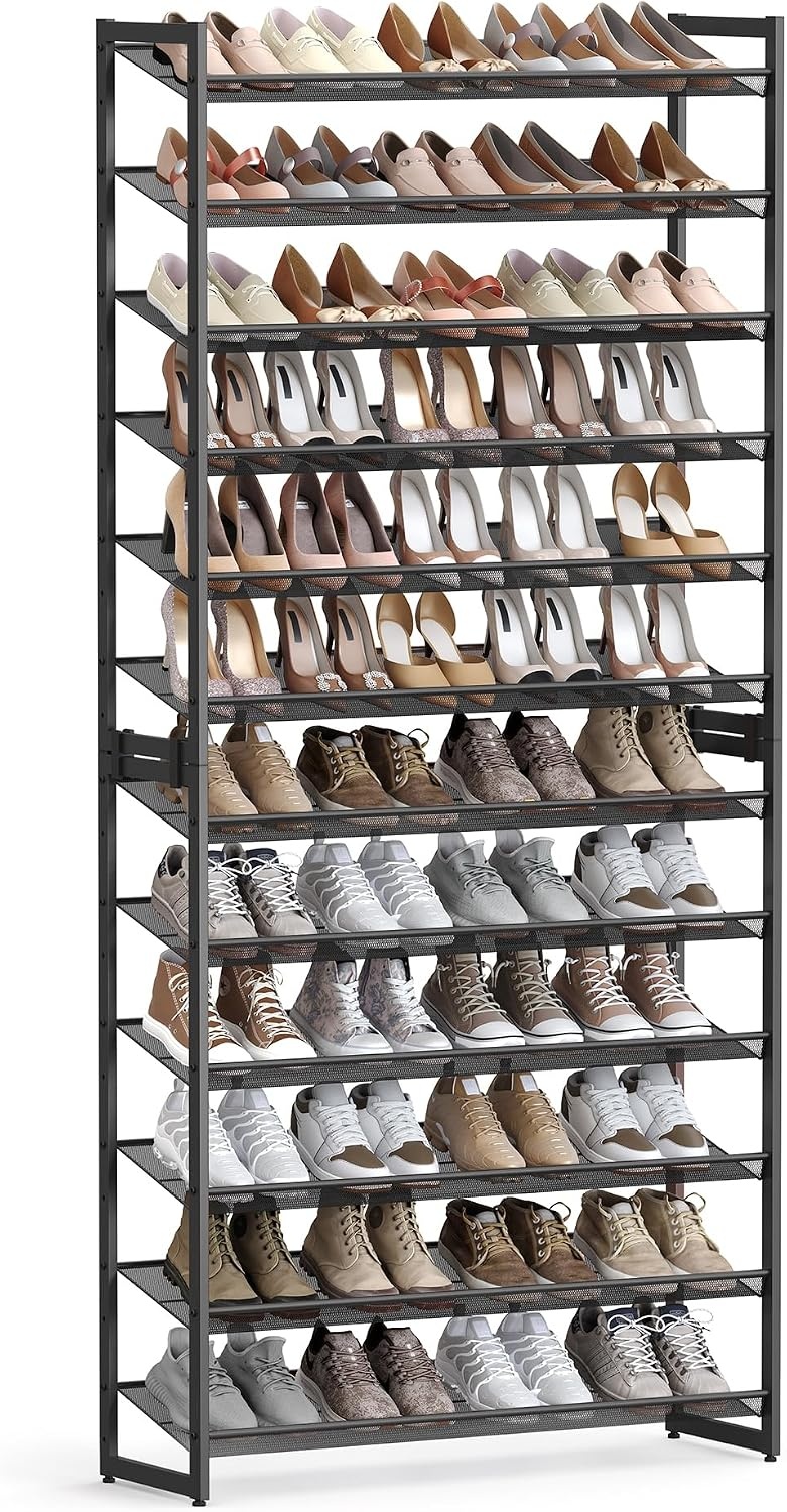 image:imageSONGMICS Metal Shoe Rack 10Tier Shoe Organizer Holds 5060 PairsInk Black