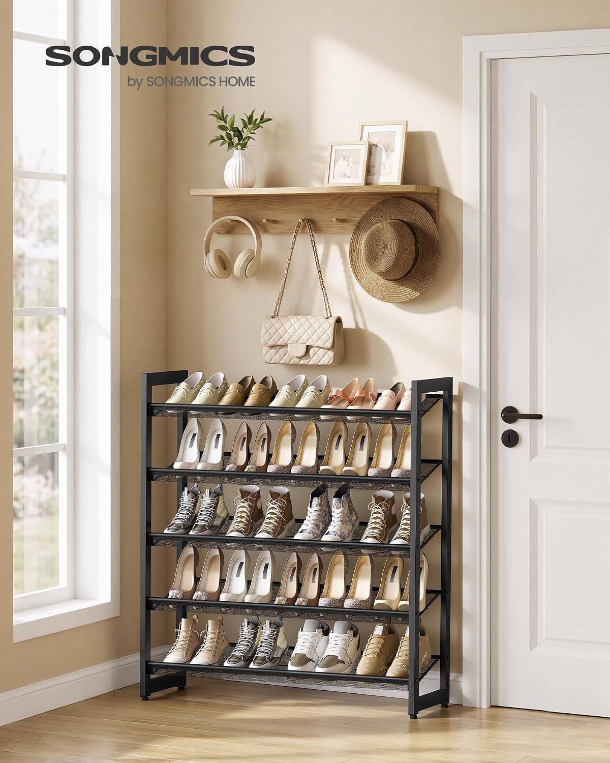 image:imageSONGMICS Metal Shoe Rack 10Tier Shoe Organizer Holds 5060 PairsInk Black