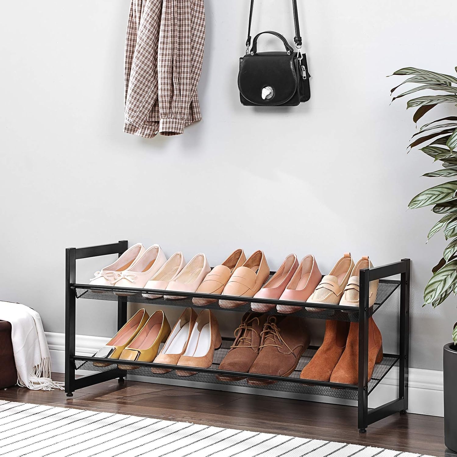image:imageSONGMICS Metal Shoe Rack 10Tier Shoe Organizer Holds 5060 PairsInk Black