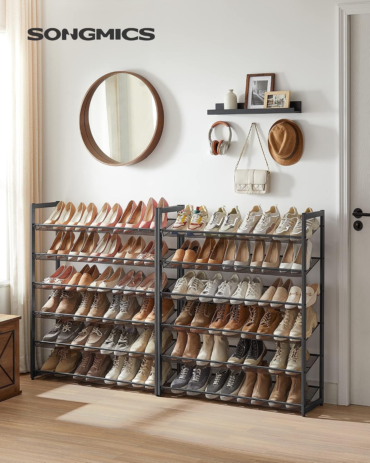 image:imageSONGMICS Metal Shoe Rack 10Tier Shoe Organizer Holds 5060 PairsInk Black