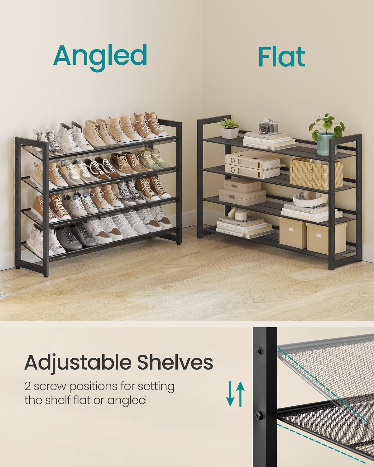 image:imageSONGMICS Metal Shoe Rack 10Tier Shoe Organizer Holds 5060 PairsInk Black