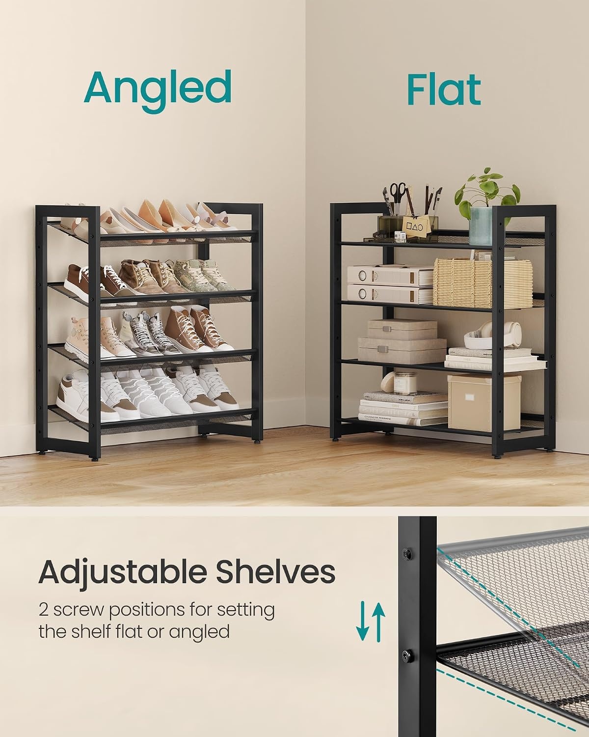 image:imageSONGMICS Metal Shoe Rack 10Tier Shoe Organizer Holds 5060 PairsInk Black
