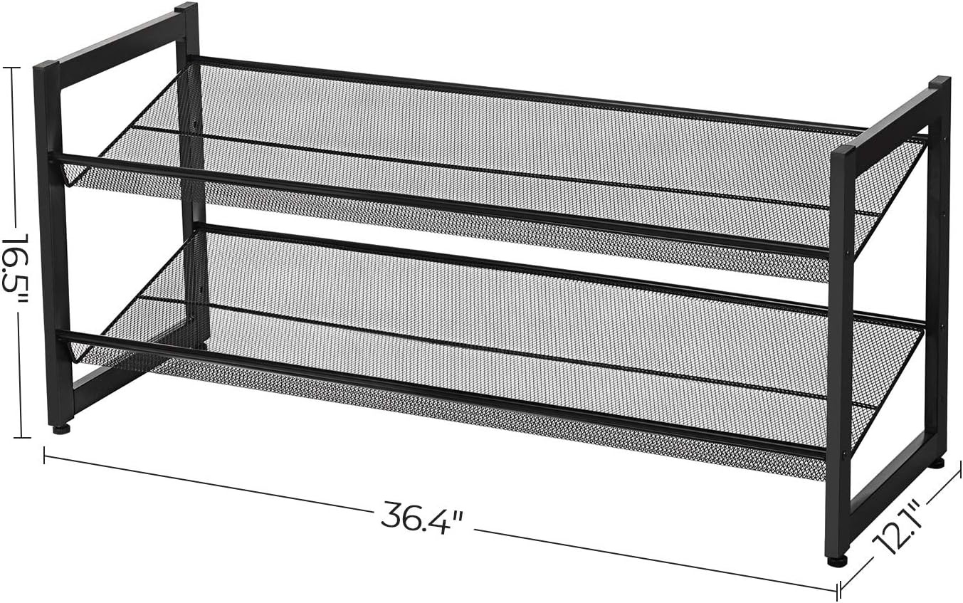 image:imageSONGMICS Metal Shoe Rack 10Tier Shoe Organizer Holds 5060 PairsInk Black