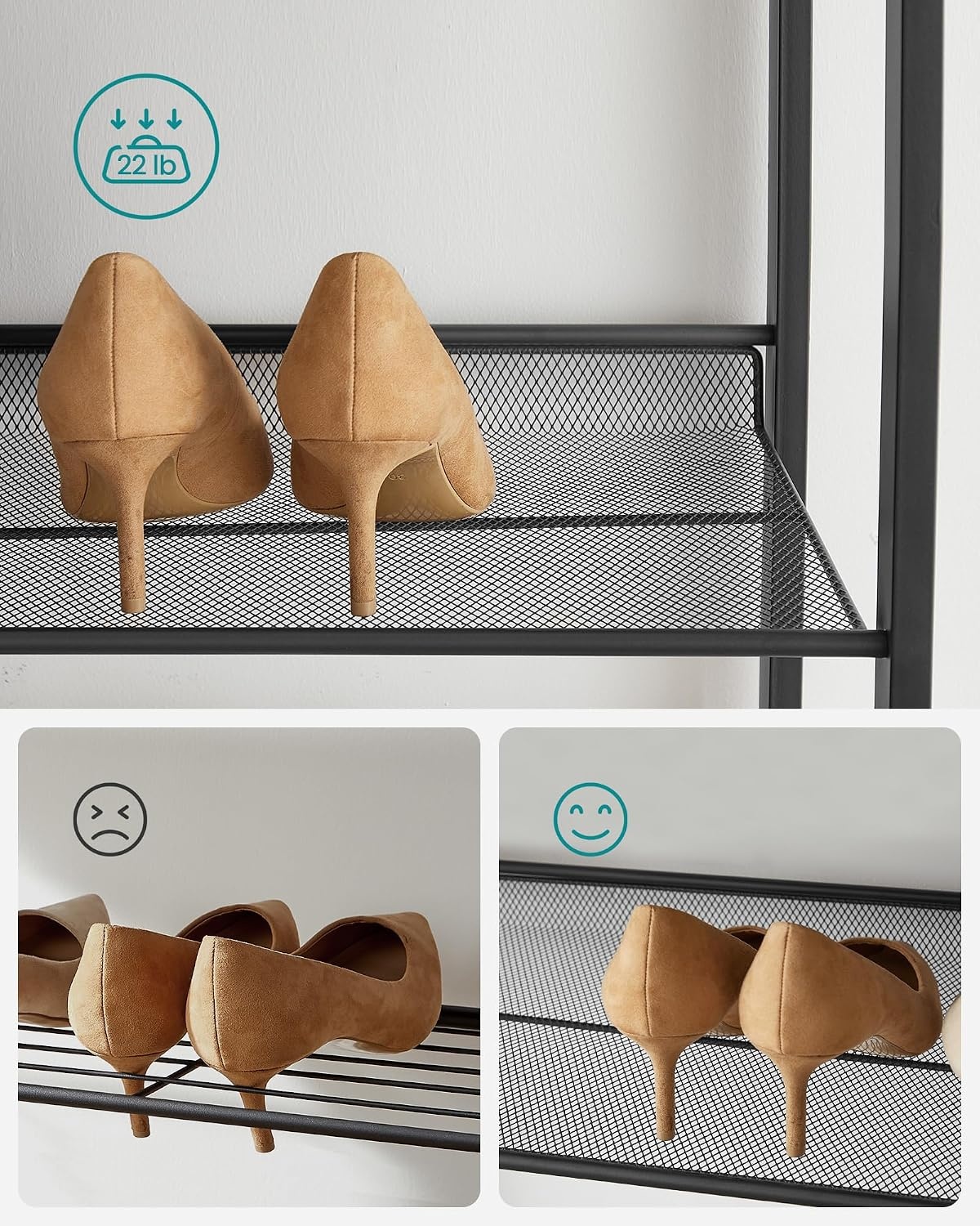 image:imageSONGMICS Metal Shoe Rack 10Tier Shoe Organizer Holds 5060 PairsInk Black
