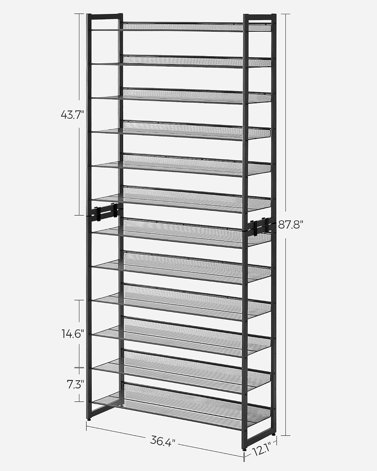 image:imageSONGMICS Metal Shoe Rack 10Tier Shoe Organizer Holds 5060 PairsInk Black