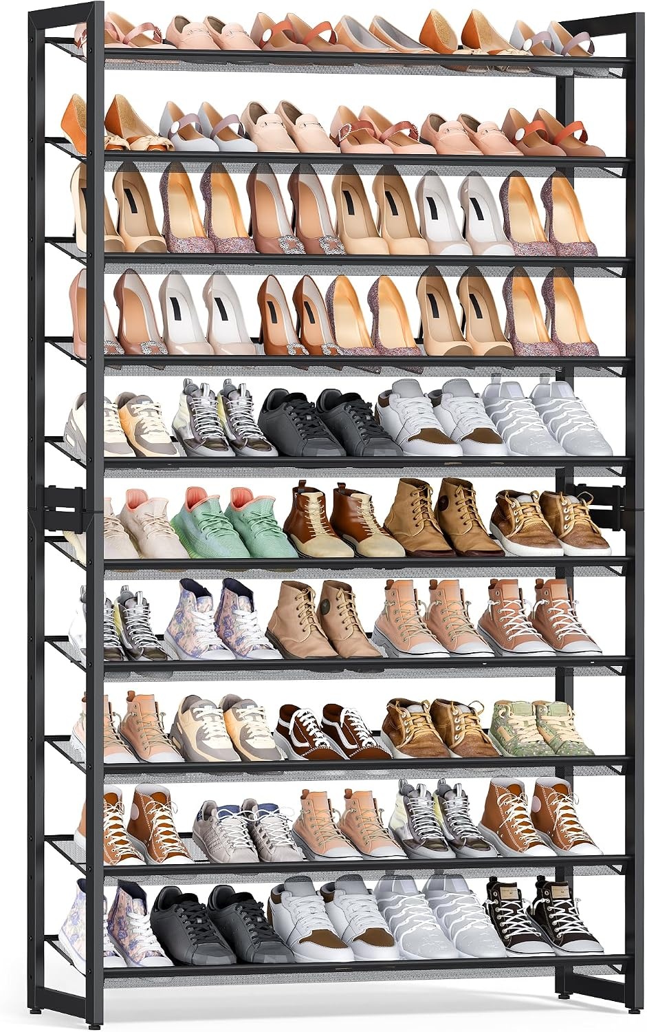 image:imageSONGMICS Metal Shoe Rack 10Tier Shoe Organizer Holds 5060 PairsInk Black