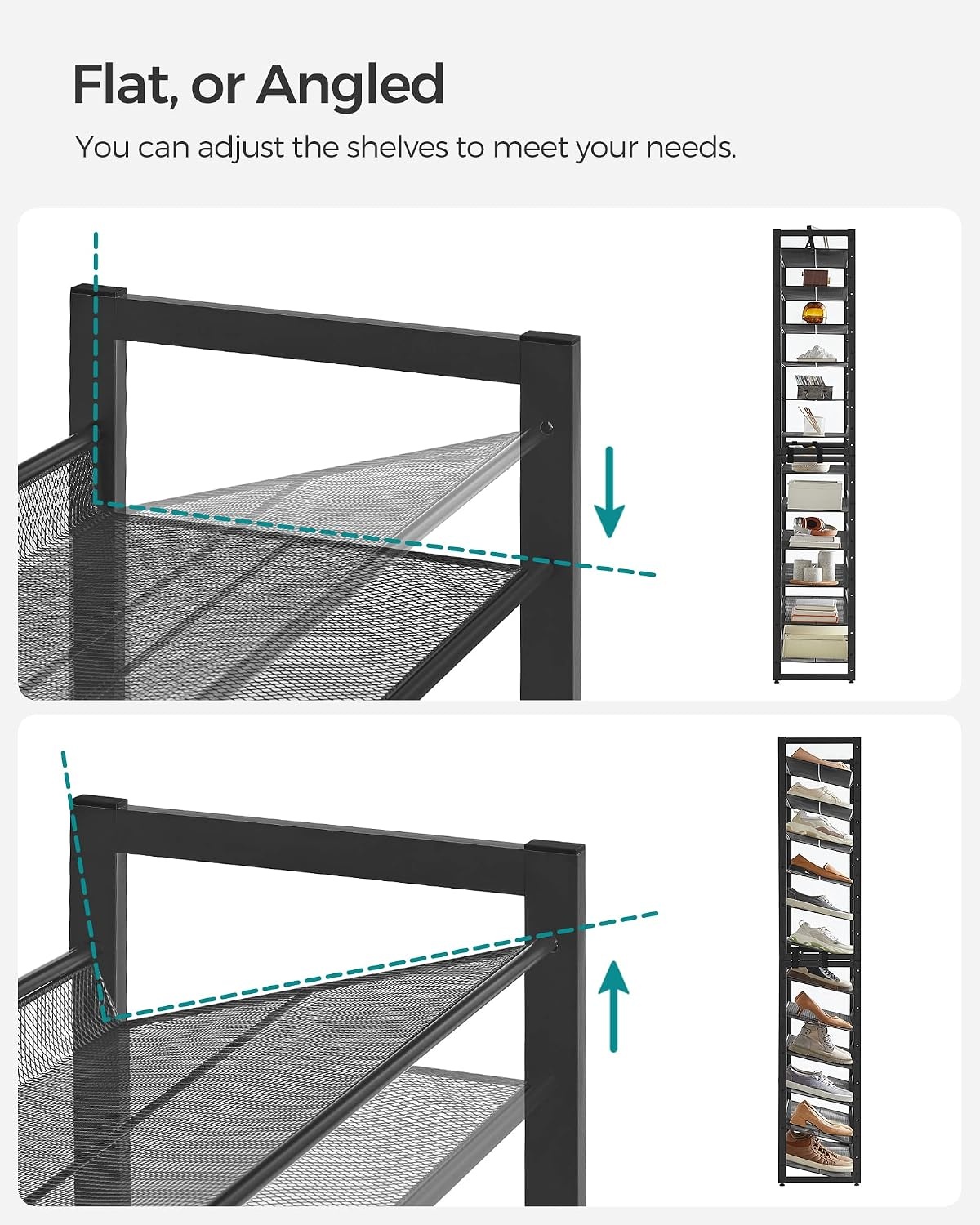 image:imageSONGMICS Metal Shoe Rack 10Tier Shoe Organizer Holds 5060 PairsInk Black