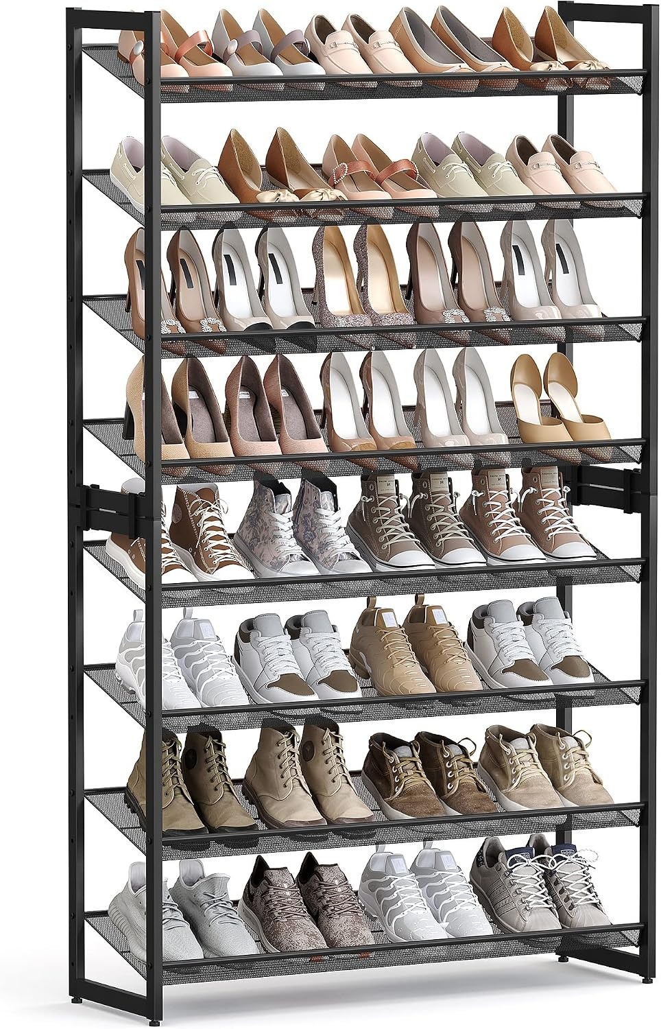 image:imageSONGMICS Metal Shoe Rack 10Tier Shoe Organizer Holds 5060 PairsInk Black