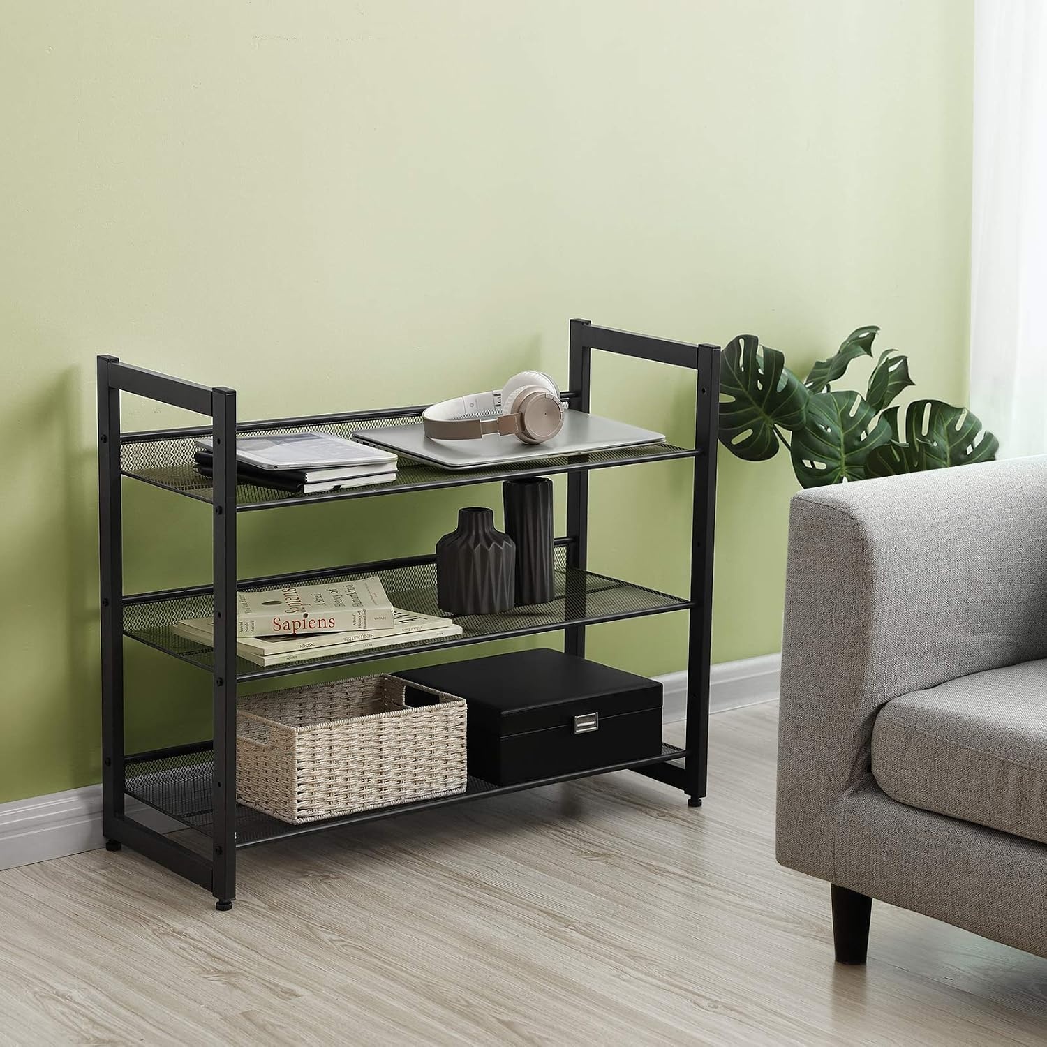 image:imageSONGMICS Metal Shoe Rack 10Tier Shoe Organizer Holds 5060 PairsInk Black