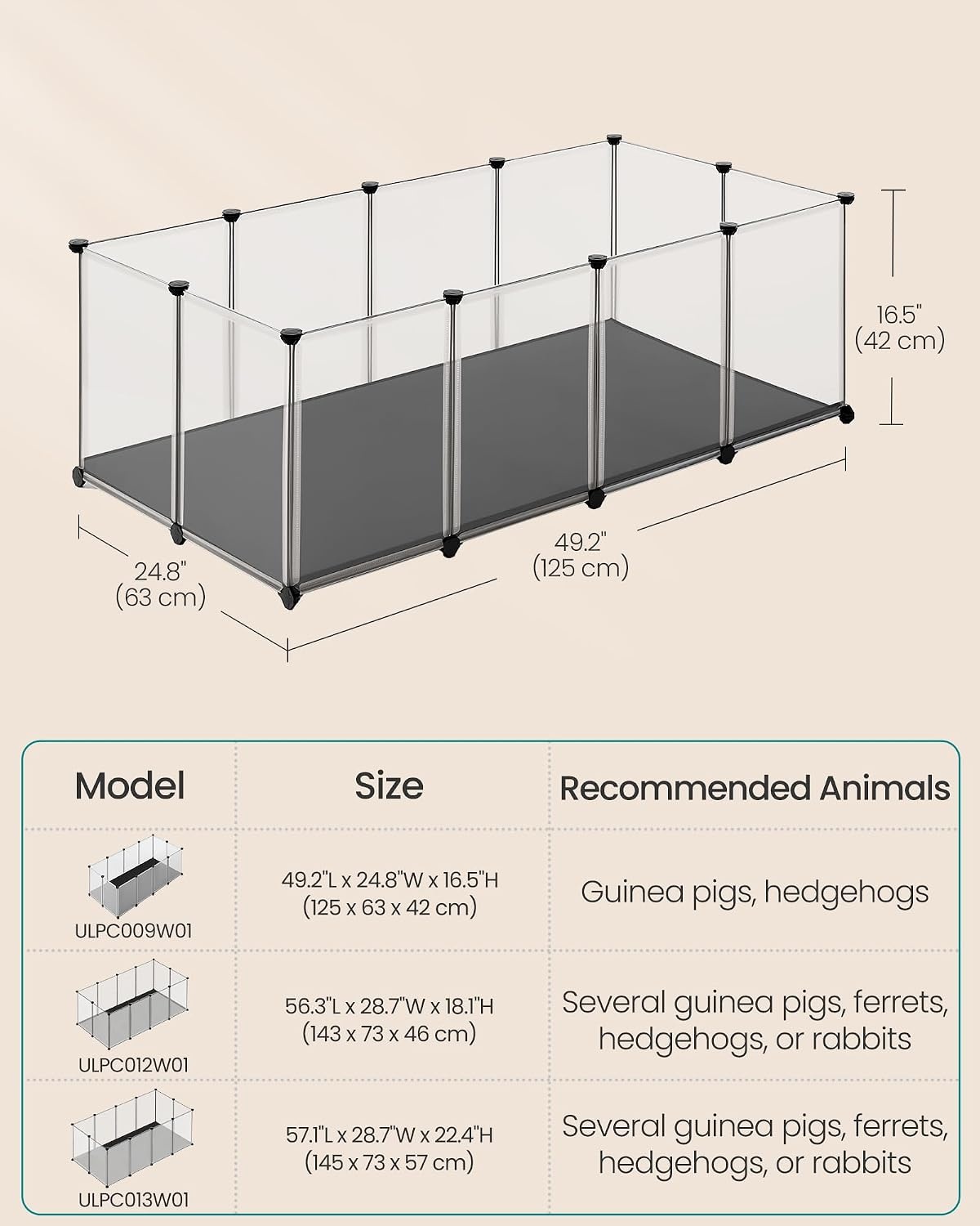 image:imageSONGMICS Pet Playpen 2Tier Steel Pen with RoofFull White