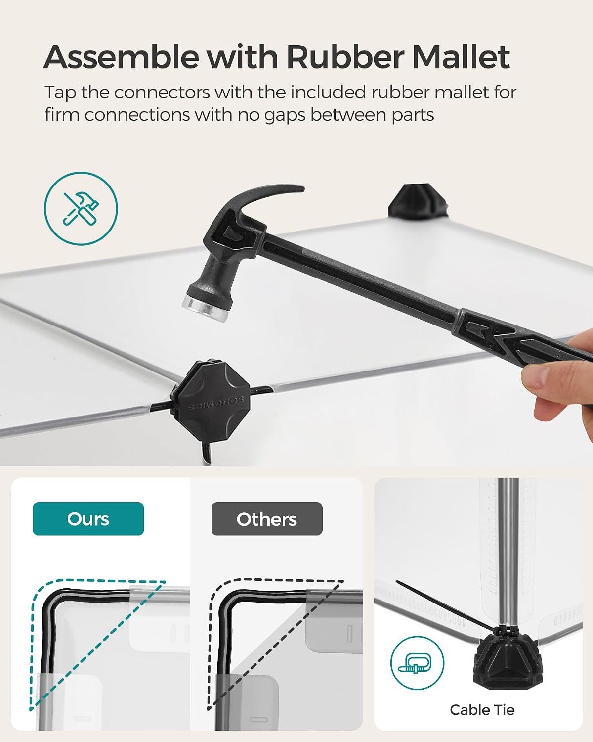 image:imageSONGMICS Pet Playpen 2Tier Steel Pen with RoofWhite