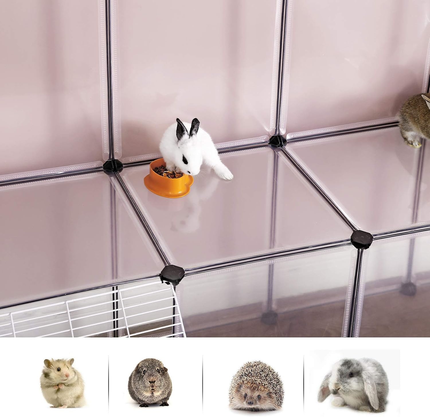 image:imageSONGMICS Pet Playpen 2Tier Steel Pen with RoofWhite