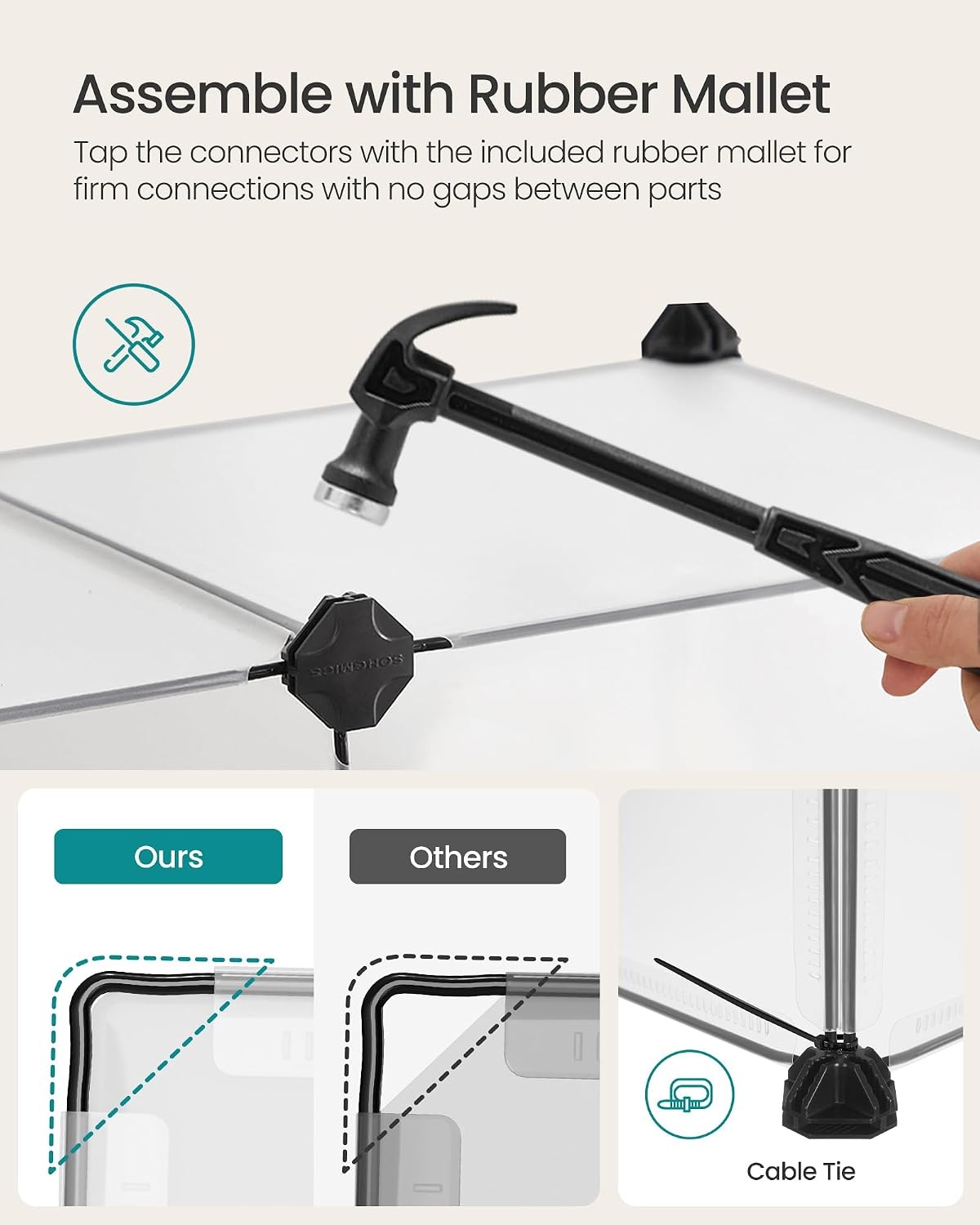 image:imageSONGMICS Pet Playpen 2Tier Steel Pen with RoofWhite
