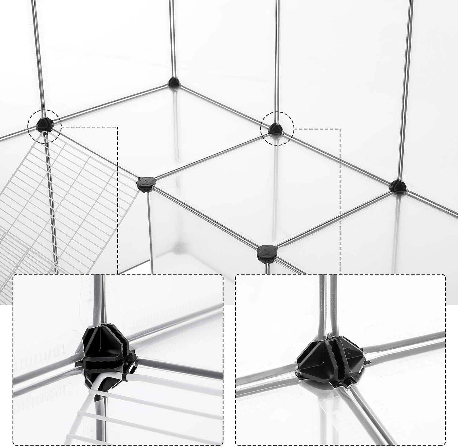 image:imageSONGMICS Pet Playpen 2Tier Steel Pen with RoofWhite