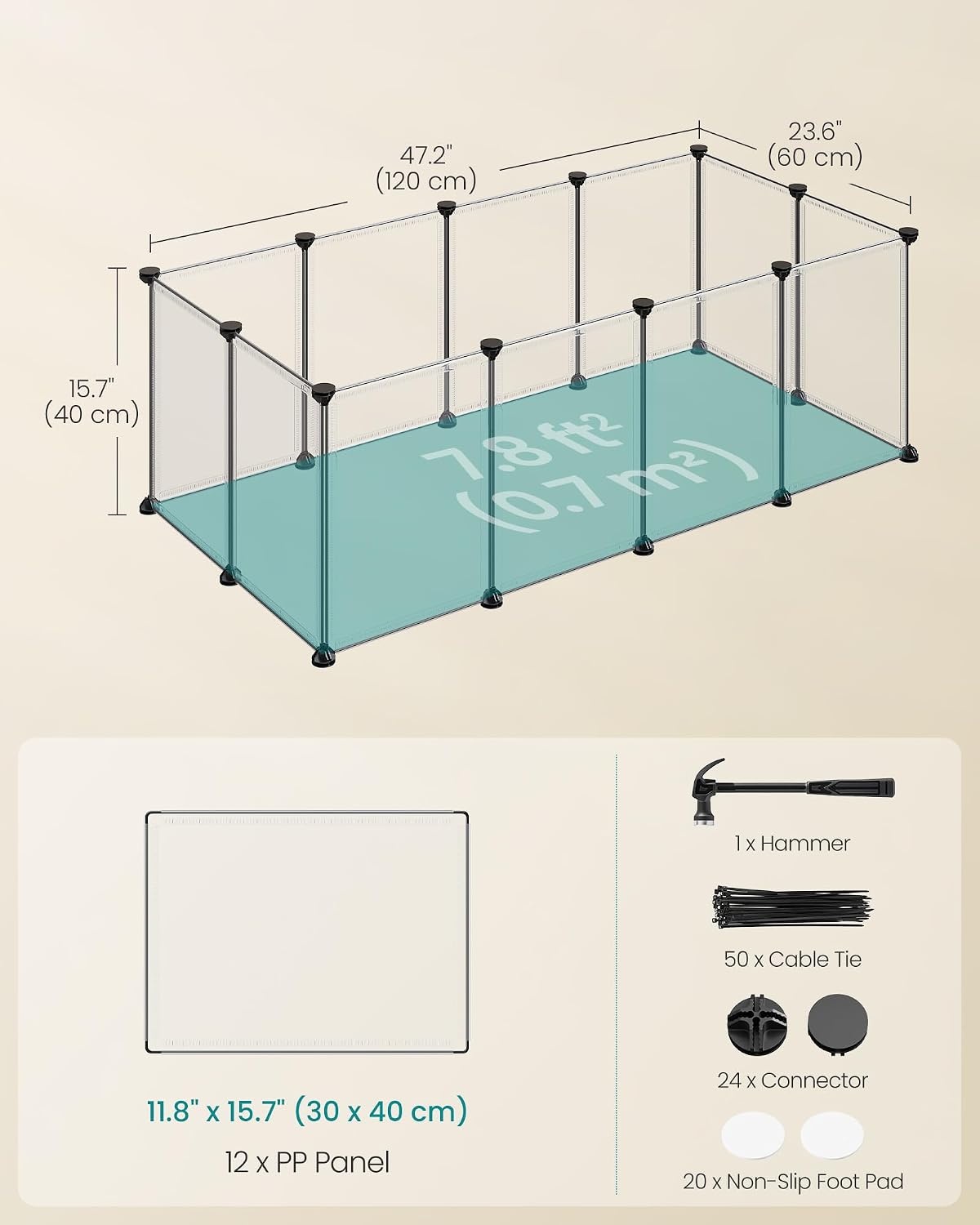 image:imageSONGMICS Pet Playpen 2Tier Steel Pen with RoofWhite