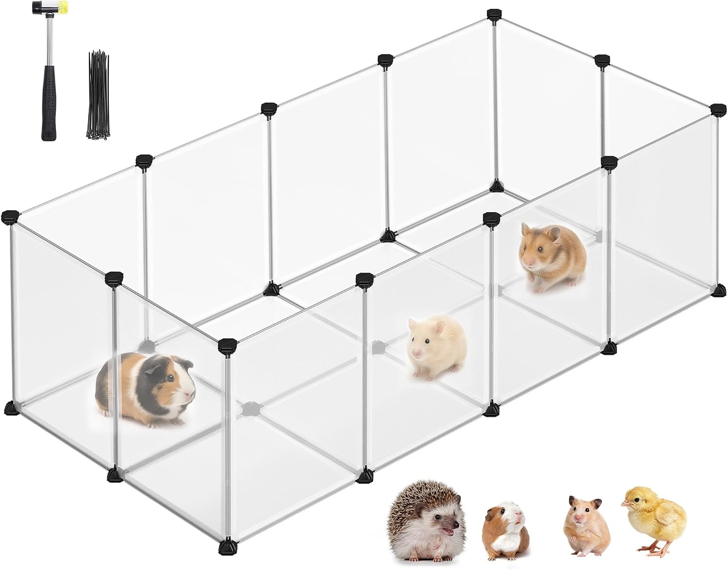 image:imageSONGMICS Pet Playpen 2Tier Steel Pen with RoofWhite