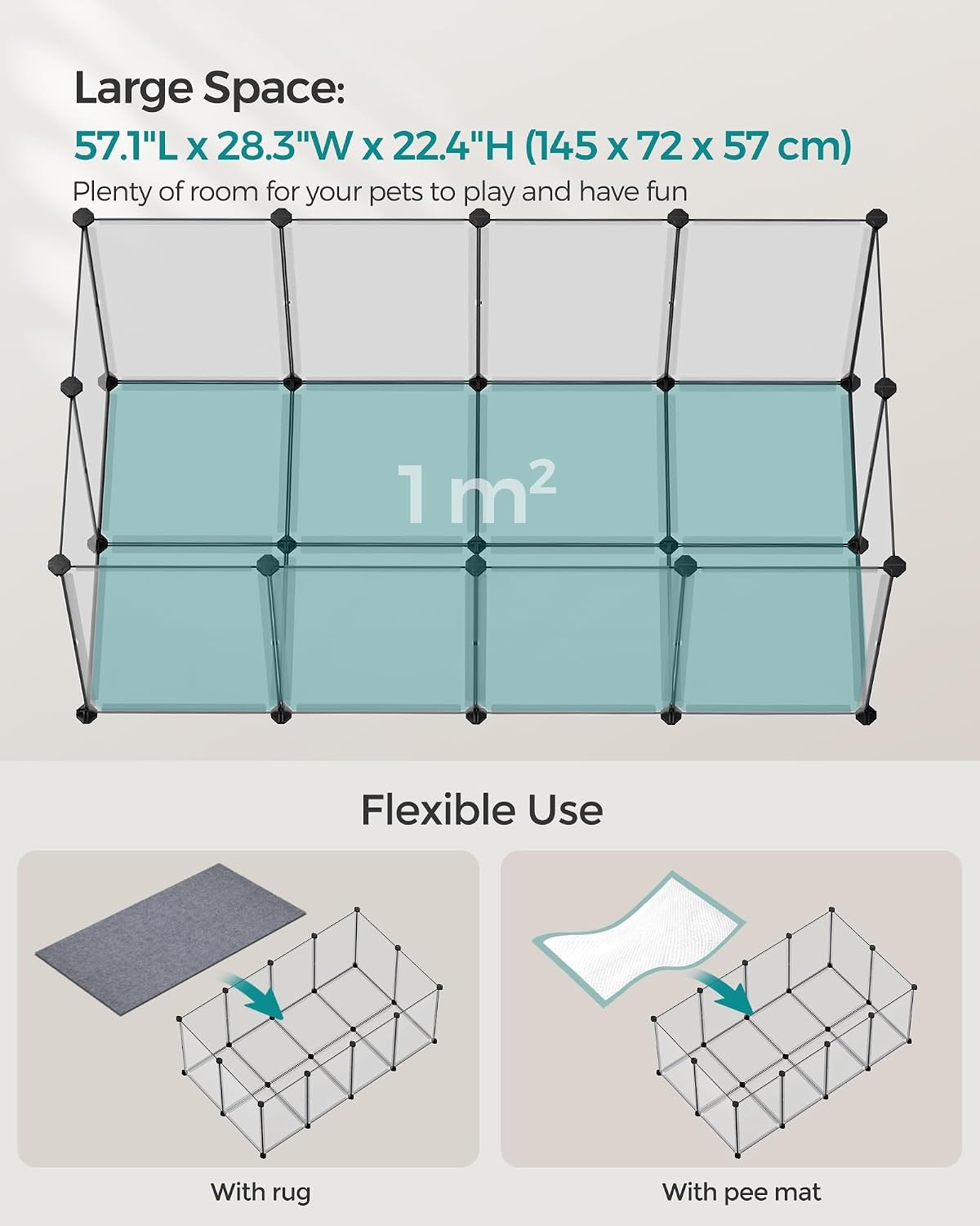 image:imageSONGMICS Pet Playpen 2Tier Steel Pen with RoofWhite